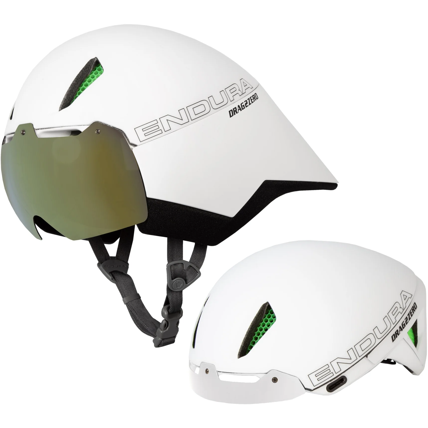 Велошлем Endura Drag2Zero Aeroswitch Road  White