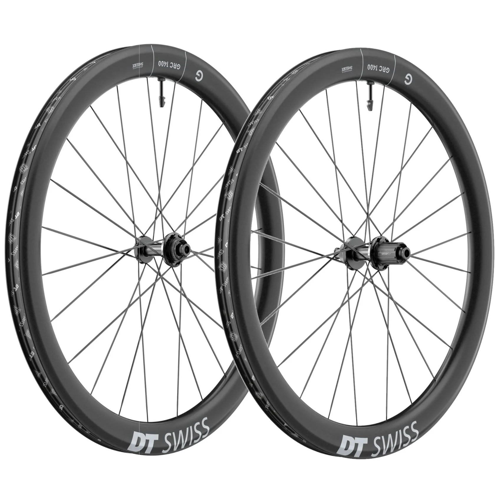 Пара колес DT Swiss GRC 1400 DICUT 50 Вилсет - 28" Карбоновые | Центрлок - 12x100mm | 12x142mm - HG-L / XDR