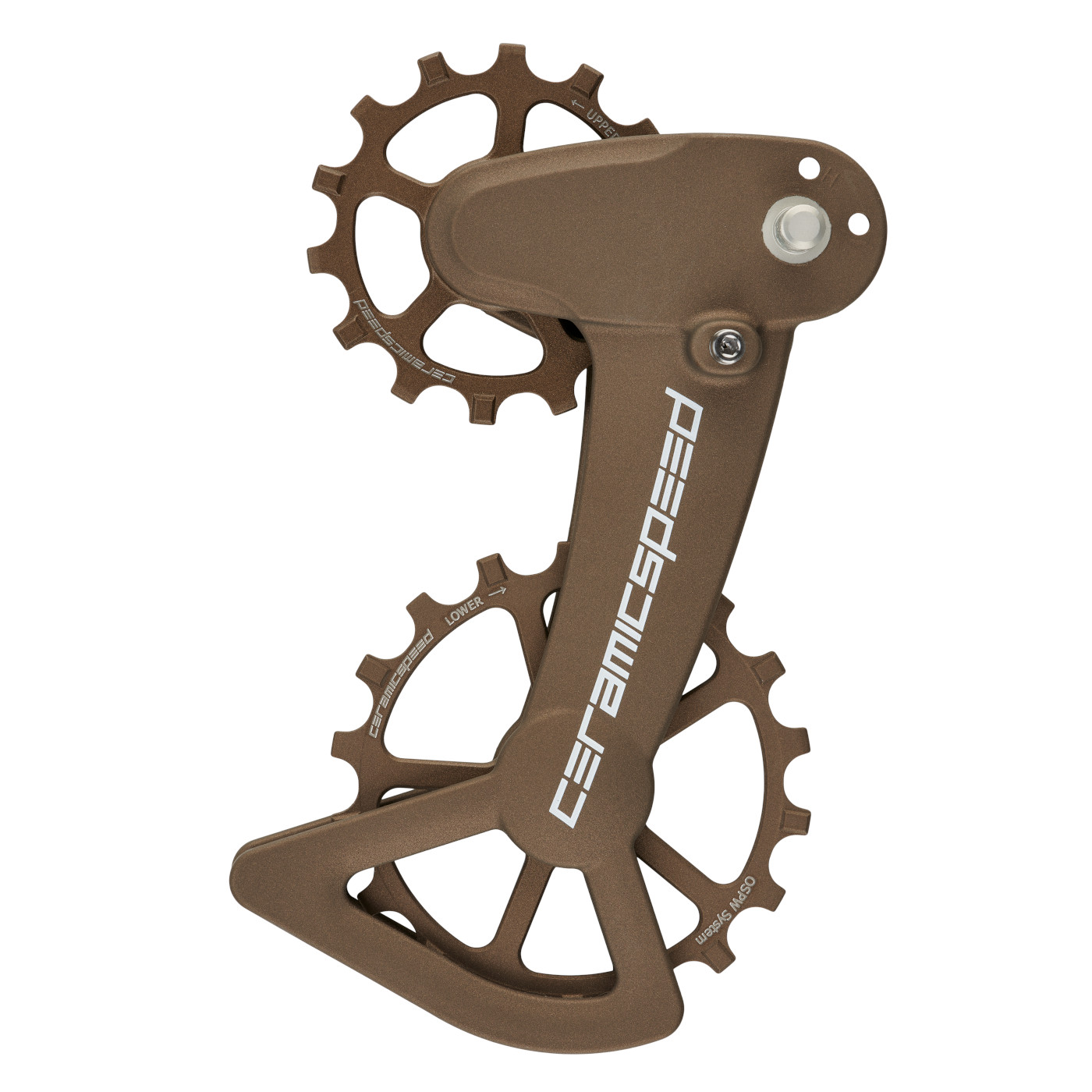 CeramicSpeed OSPW X Derailleur Pulley System - Cerakote Limited Edition | Coated Bearings | for Shimano XTR/Deore XT (M9100/M8100) - bronze